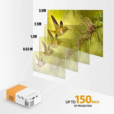 Mini Projector Home Theater LED Projector with Remote Controller, 6000lm LED Corded Projector UC500 Support HDMI, AV, SD, USB Interfaces Mini Projector Home Theater LED Projector with Remote Controller, 6000lm LED Corded Projector UC500 Support HDMI, AV, SD, USB Interfaces