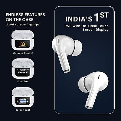 Air Pods Pro TWS Headset with Touch Display Airpods Pro TWS ANC Working / Wallpaper Change / Time Display / Charging Display ANC / ENC Air Pods Pro TWS Headset with Touch Display Airpods Pro TWS ANC Working / Wallpaper Change / Time Display / Charging Display ANC / ENC