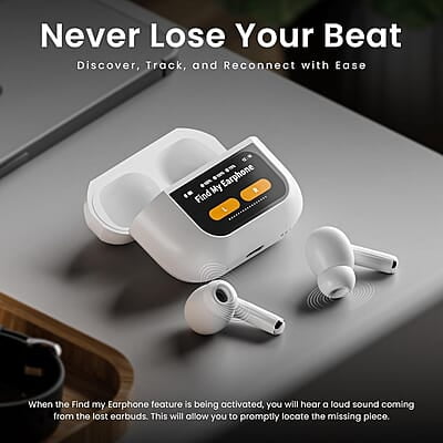 Air Pods Pro TWS Headset with Touch Display Airpods Pro TWS ANC Working / Wallpaper Change / Time Display / Charging Display ANC / ENC Air Pods Pro TWS Headset with Touch Display Airpods Pro TWS ANC Working / Wallpaper Change / Time Display / Charging Display ANC / ENC