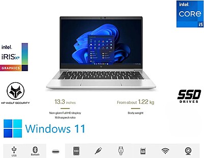 HP EliteBook 630 G10 13.3" Notebook - Full HD - 1920 x 1080 - Intel Core i5 13th Gen i5-1335U Deca-core (10 Core) - 16 GB Total RAM - 256 GB SSD - Pike Silver Aluminum HP EliteBook 630 G10 13.3" Notebook - Full HD - 1920 x 1080 - Intel Core i5 13th Gen i5-1335U Deca-core (10 Core) - 16 GB Total RAM - 256 GB SSD - Pike Silver Aluminum